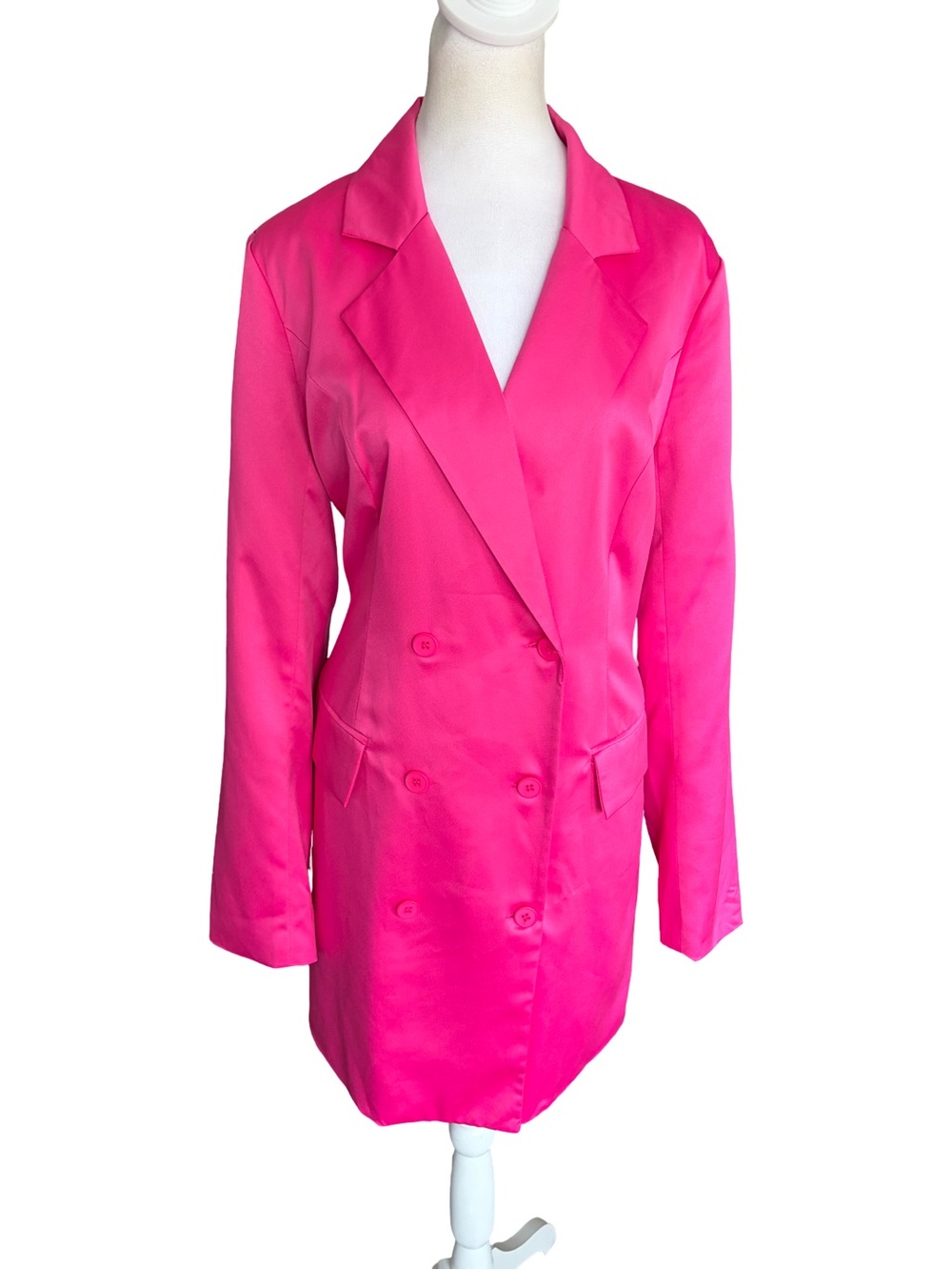 NWT Sugar Lips Leena Keep It Cool Oversized Blazer Dress Fuschia - Picture 5 of 15